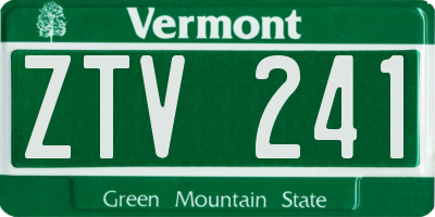 VT license plate ZTV241