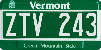 VT license plate ZTV243