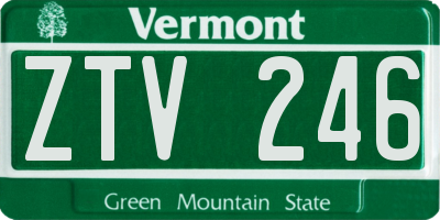 VT license plate ZTV246