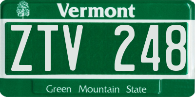 VT license plate ZTV248
