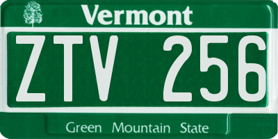 VT license plate ZTV256