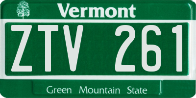 VT license plate ZTV261