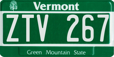 VT license plate ZTV267
