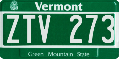 VT license plate ZTV273
