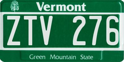 VT license plate ZTV276