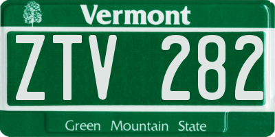VT license plate ZTV282