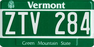 VT license plate ZTV284