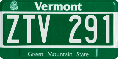 VT license plate ZTV291