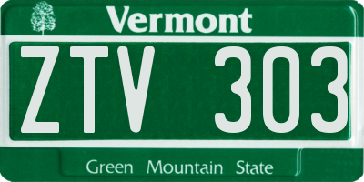 VT license plate ZTV303