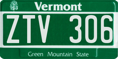 VT license plate ZTV306