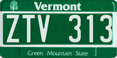 VT license plate ZTV313
