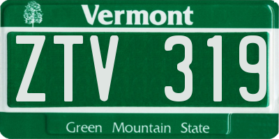VT license plate ZTV319