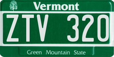 VT license plate ZTV320