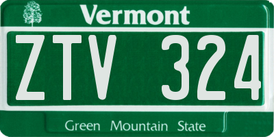 VT license plate ZTV324