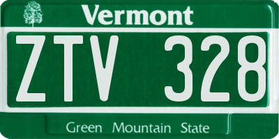 VT license plate ZTV328