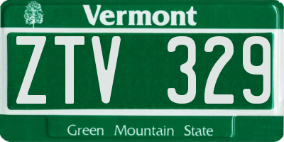VT license plate ZTV329