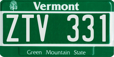 VT license plate ZTV331
