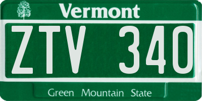 VT license plate ZTV340