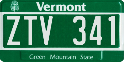 VT license plate ZTV341