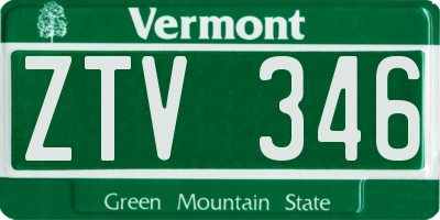 VT license plate ZTV346