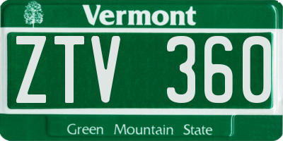 VT license plate ZTV360