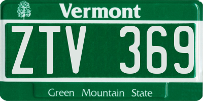 VT license plate ZTV369