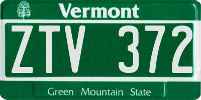 VT license plate ZTV372