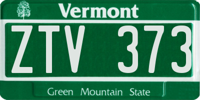 VT license plate ZTV373
