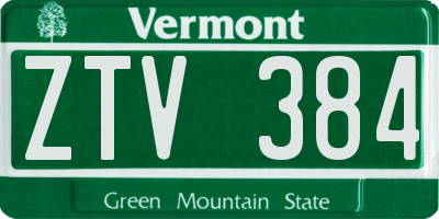 VT license plate ZTV384