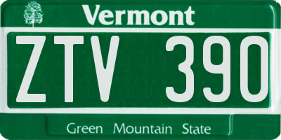 VT license plate ZTV390