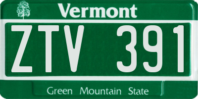 VT license plate ZTV391