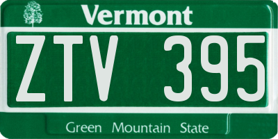 VT license plate ZTV395