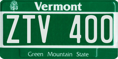 VT license plate ZTV400