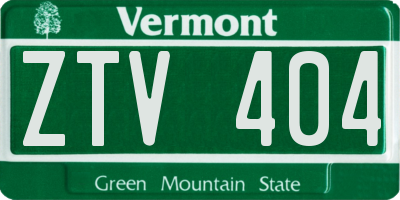 VT license plate ZTV404