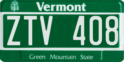 VT license plate ZTV408