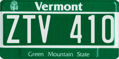 VT license plate ZTV410