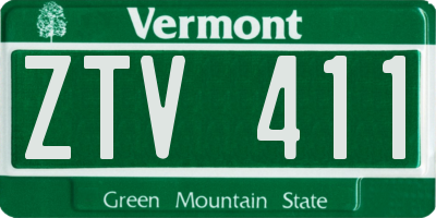 VT license plate ZTV411
