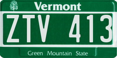 VT license plate ZTV413