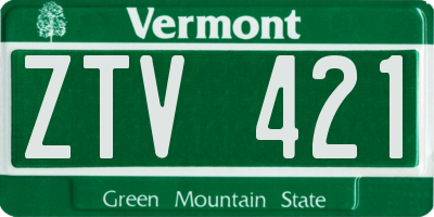 VT license plate ZTV421