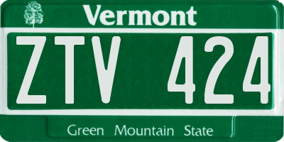 VT license plate ZTV424