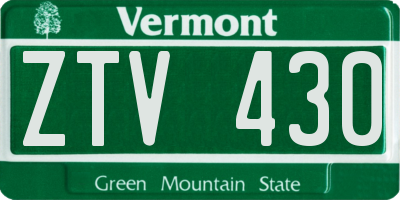 VT license plate ZTV430