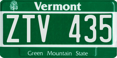 VT license plate ZTV435