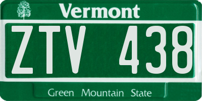 VT license plate ZTV438