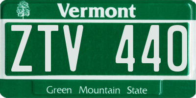 VT license plate ZTV440