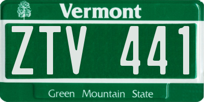 VT license plate ZTV441