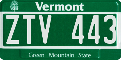 VT license plate ZTV443