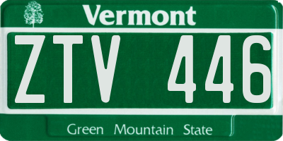 VT license plate ZTV446