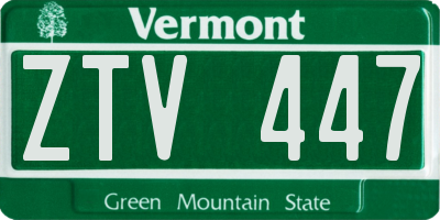 VT license plate ZTV447