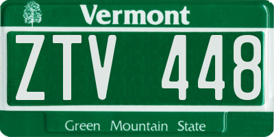 VT license plate ZTV448
