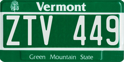 VT license plate ZTV449